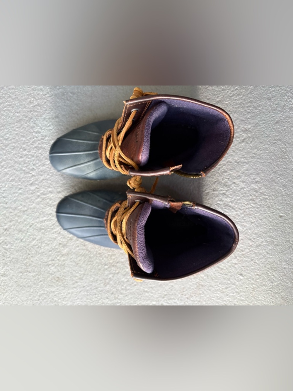 Sperry Saltwater 4-eye Duck Boots •waterproof •navy and brown •size 8 - Picture 12 of 16